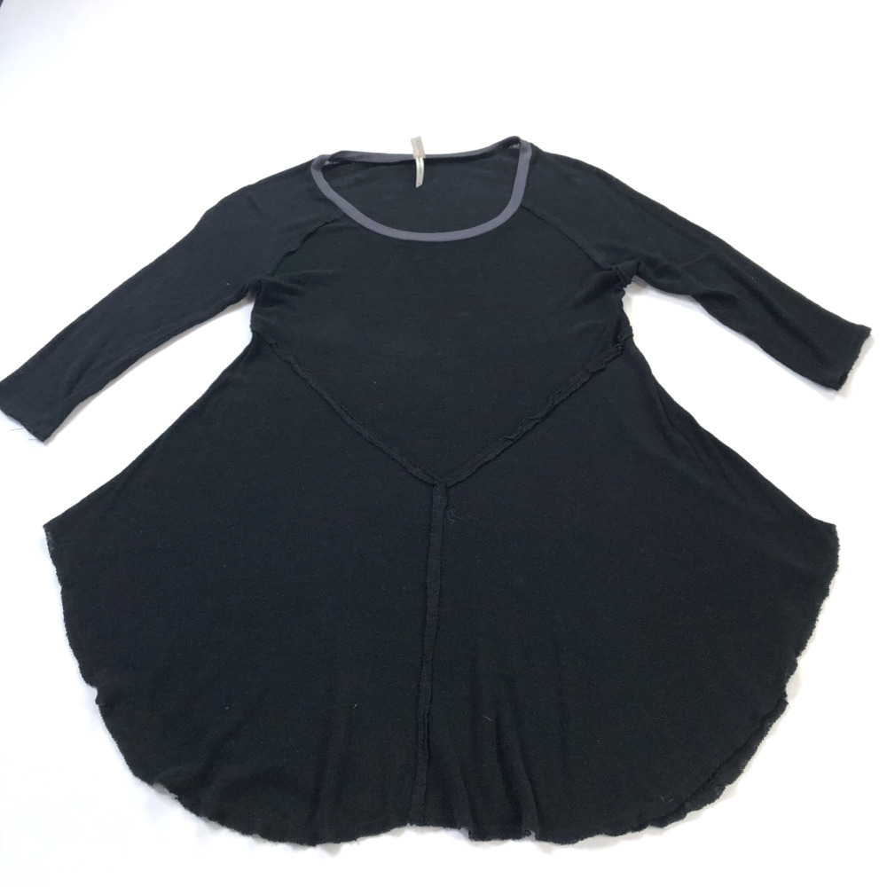 Intimately Free People Medium Womens Tunic BOHO Pullover Top Blouse Black